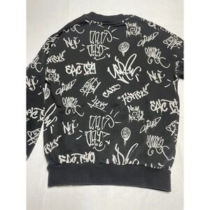 H&M Kids Black Graffiti Print Crewneck Sweatshirt Size 12 14